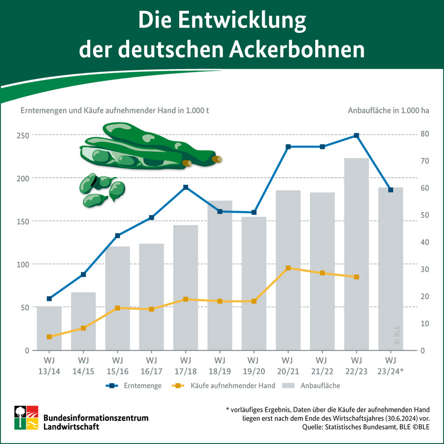 Infografik: Die Entwicklung der deutschen Ackerbohnen