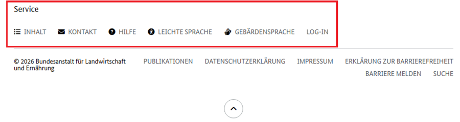 Screenshot Fuß-Zeile