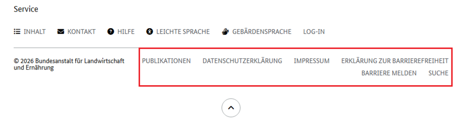 Screenshot Fuß-Zeile
