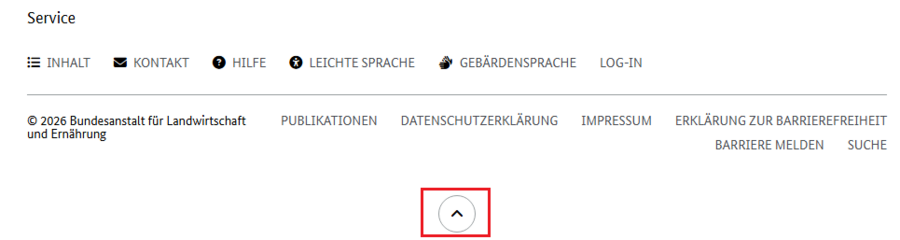 Screenshot Pfeil unten auf der Seite.