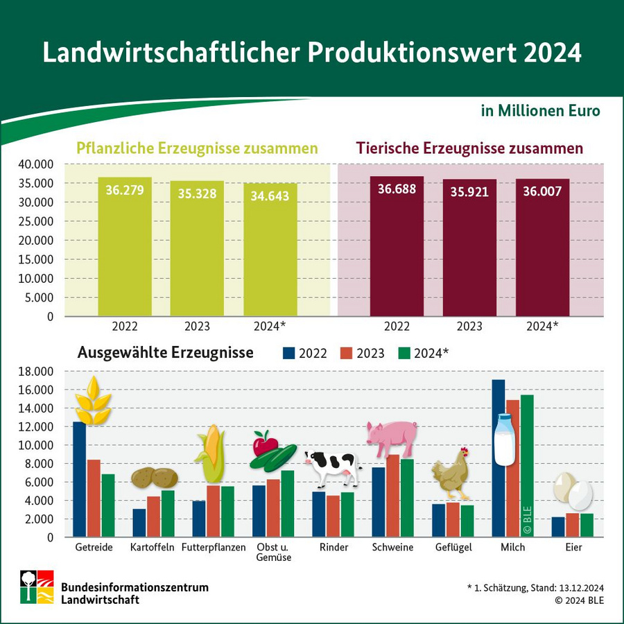 Infografik: Landwirtschaftlicher Produktionswert 2024