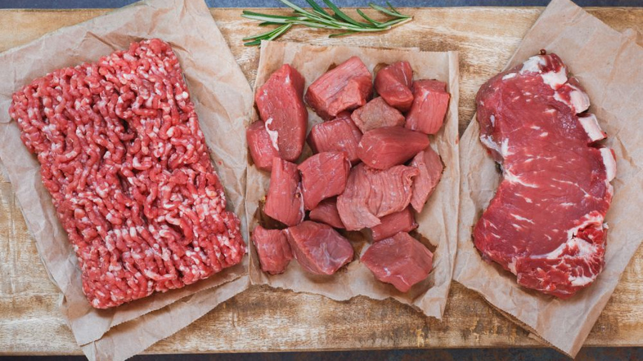 Rindfleisch als Hack und am Stück